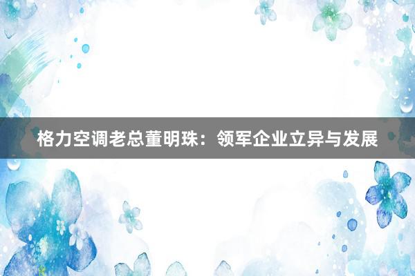 格力空调老总董明珠：领军企业立异与发展